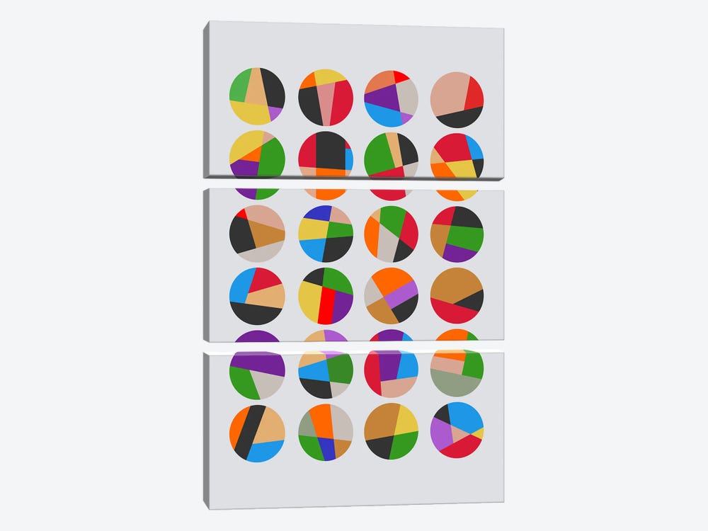 Colorful Circles by Angel Estevez 3-piece Canvas Art Print