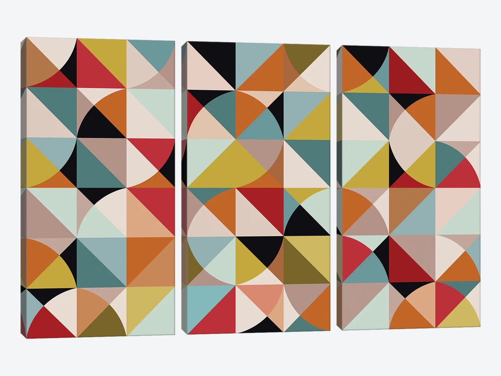 Geometric Pattern XXXII by Angel Estevez 3-piece Canvas Artwork