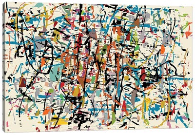 Multiple Colorful Doodles Canvas Art Print - Similar to Jackson Pollock