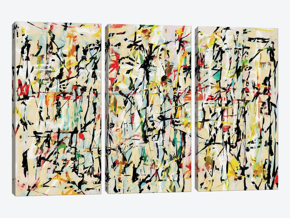 Pollock Wink XLII by Angel Estevez 3-piece Canvas Wall Art