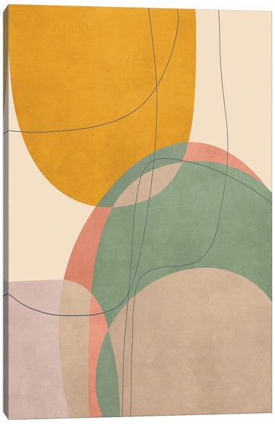 Rounded And Overlapping Pieces Canvas Art Print - Angel Estevez