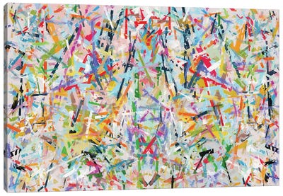 Multiple Colorful Strokes Canvas Art Print - Similar to Jackson Pollock
