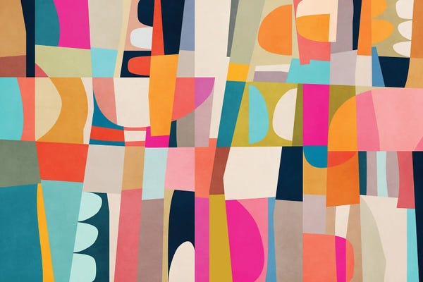 Mid-Century Modern Living Room: Colored Parts XI by Angel Estevez