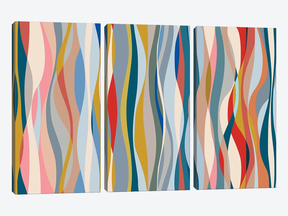 Sinuous Shapes IX by Angel Estevez 3-piece Canvas Art Print