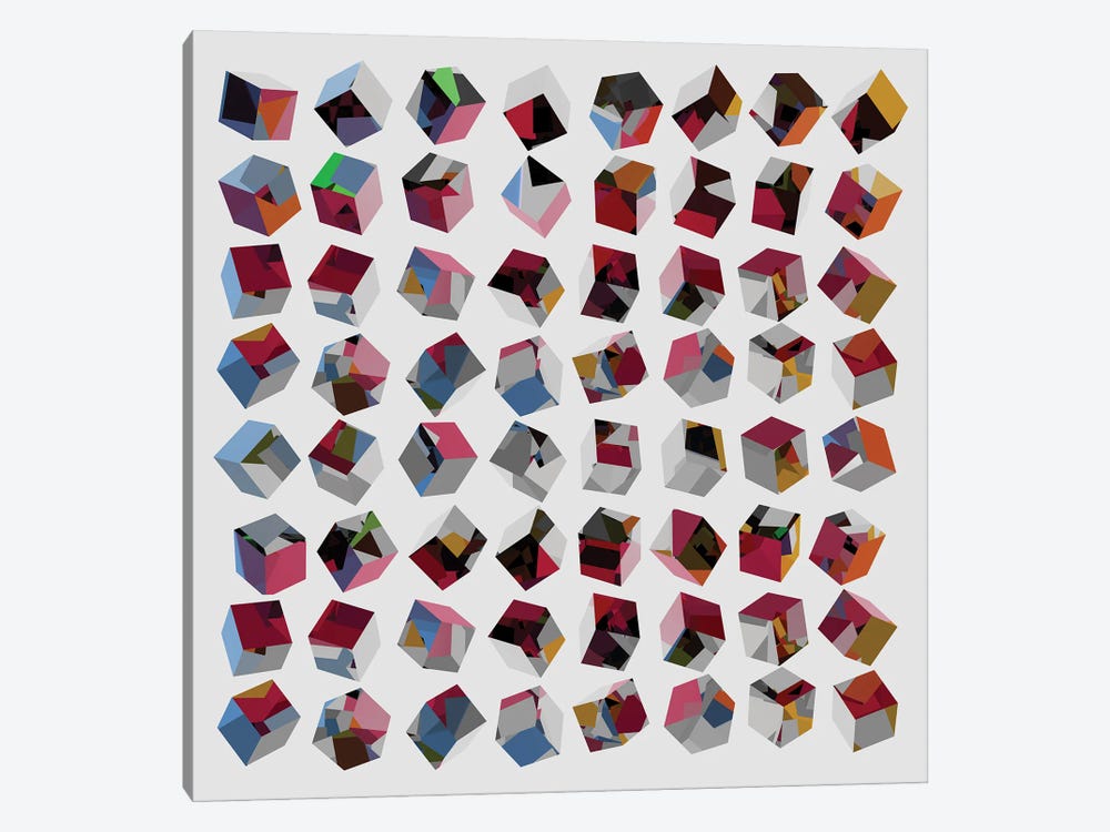 3D Cubes by Angel Estevez 1-piece Canvas Artwork