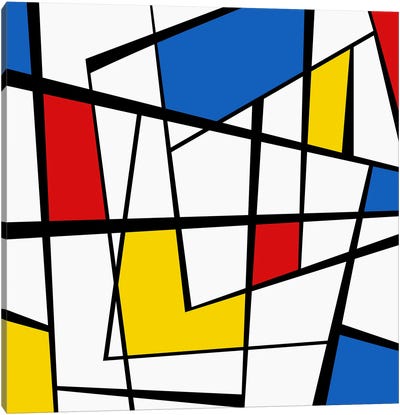 Remembering Mondrian IV Canvas Art Print - Art by Hispanic & Latin American Artists