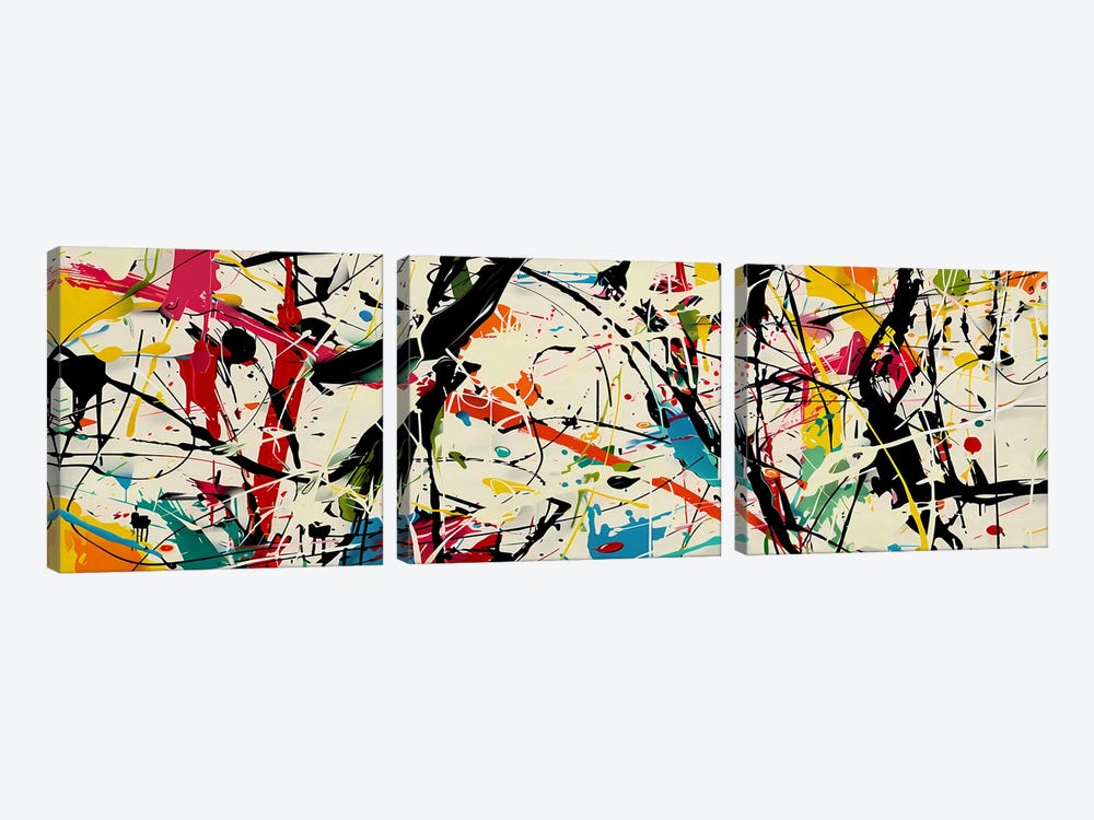 Pollock Wink LI by Angel Estevez 3-piece Canvas Art