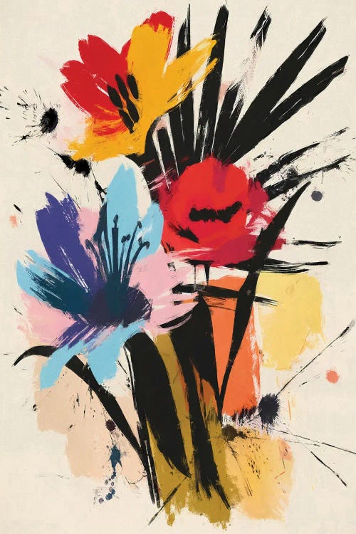 Abstract Floral Brushwork by Angel Estevez wall art