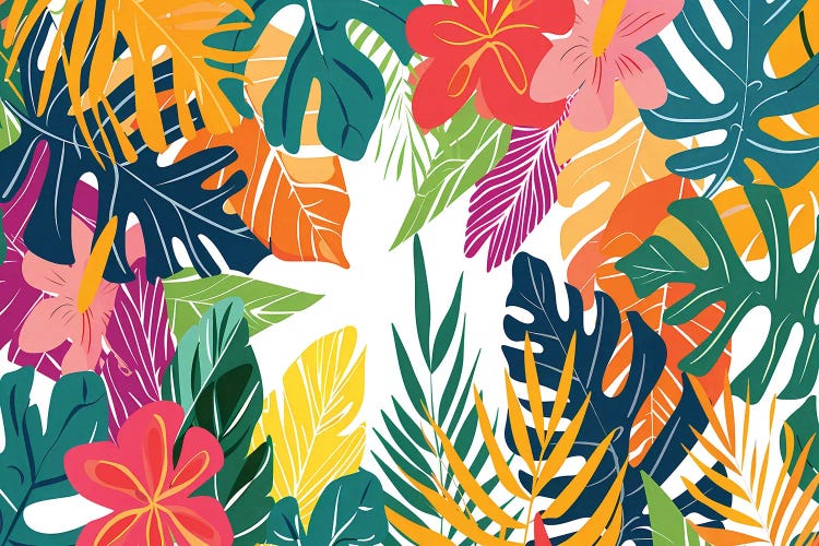 Tropical Leafy Paradise by Angel Estevez wall art