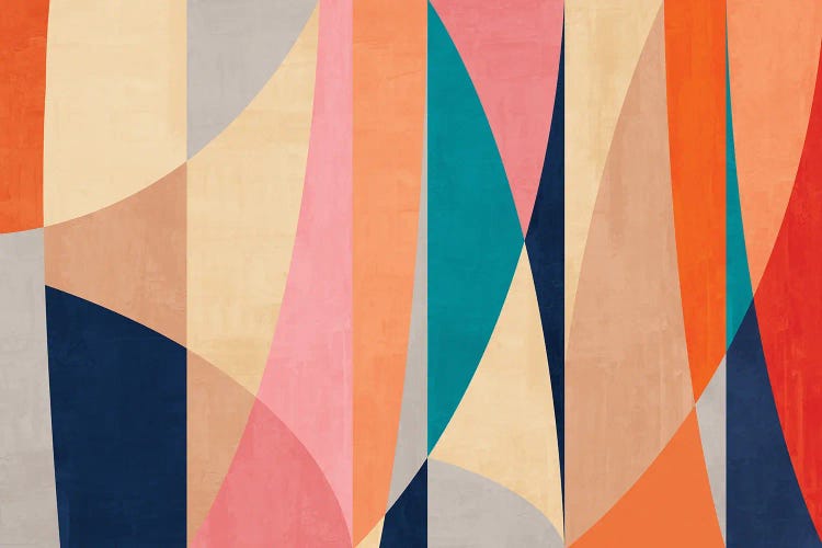 Vibrant Geometric Curves by Angel Estevez wall art