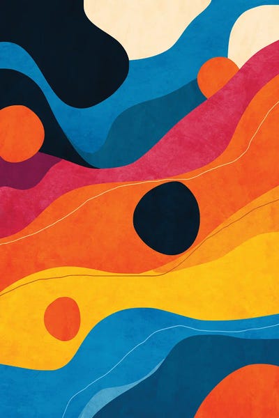 Vibrant Color Waves by Angel Estevez framed canvas print