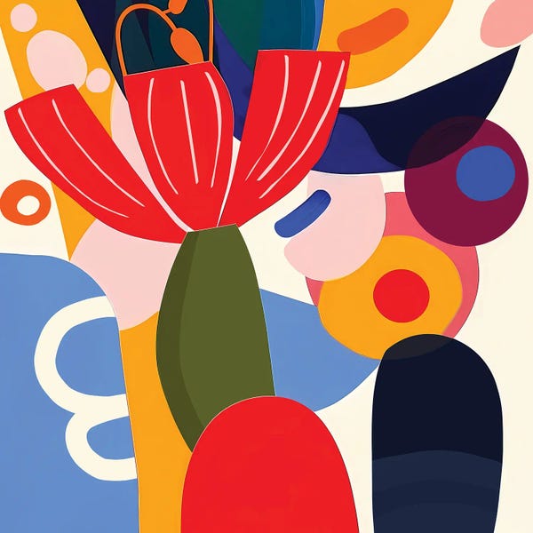 Abstract Wall Art: Modern Floral Expression by Angel Estevez