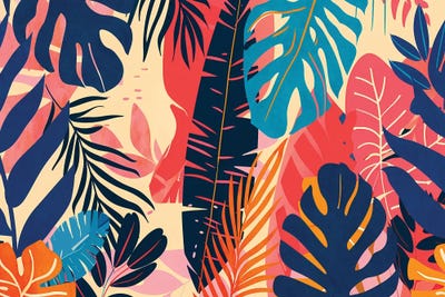 Tropical Oasis Vibe by Angel Estevez framed canvas print