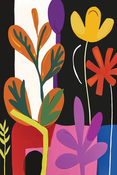 Vibrant Botanical Art by Angel Estevez framed canvas print