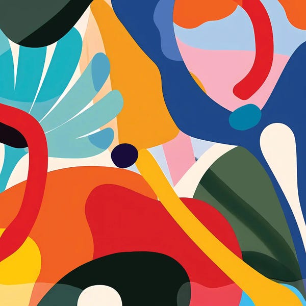 Angel Estevez: Vibrant Mid Century Abstract by Angel Estevez