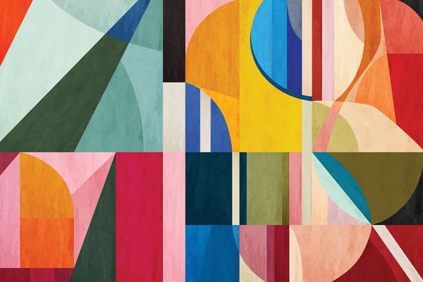 Coral And Blush Geometric Semicircles