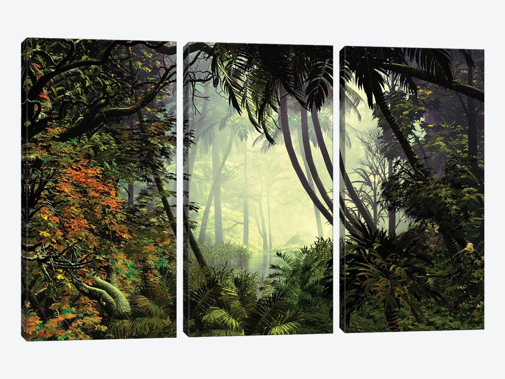 Exciting Jungle by Angel Estevez 3-piece Canvas Wall Art