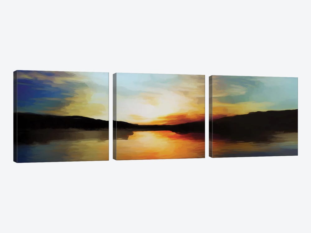 Vibrant Sunset by Angel Estevez 3-piece Canvas Artwork