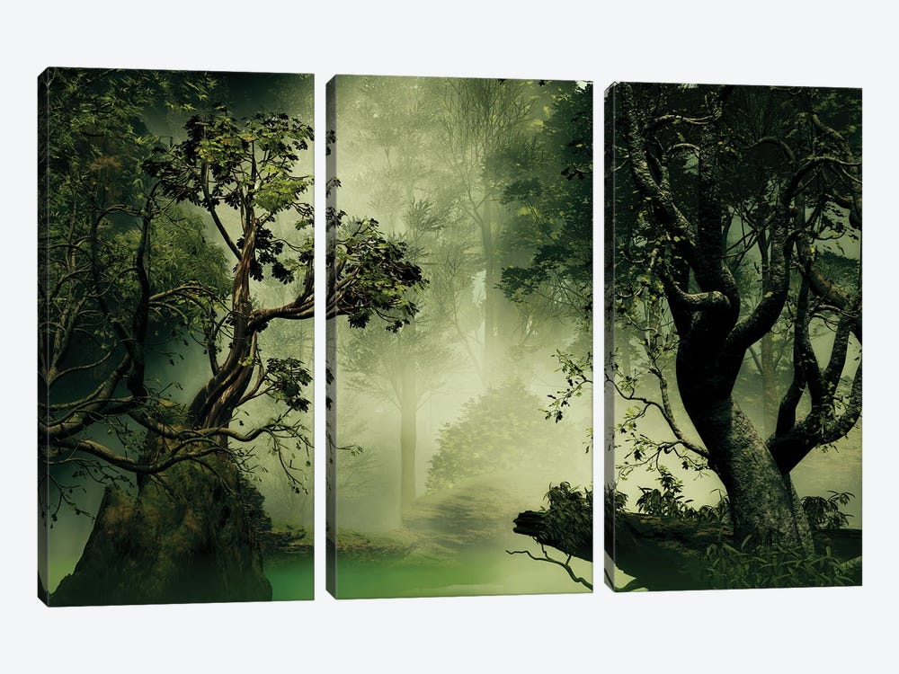 Exuberant Jungle by Angel Estevez 3-piece Canvas Print