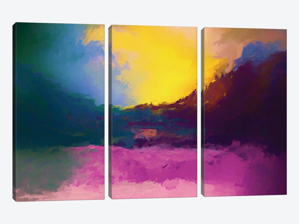 Vibrant Sunset II by Angel Estevez 3-piece Canvas Wall Art