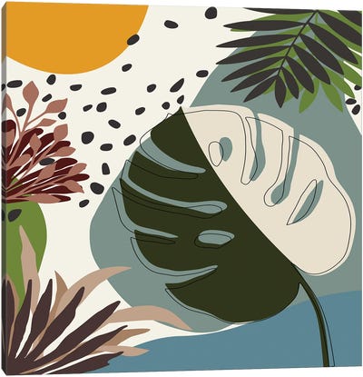 Minimal Tropical Scenery II Canvas Art Print - Angel Estevez