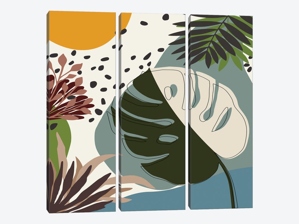 Minimal Tropical Scenery II by Angel Estevez 3-piece Canvas Print