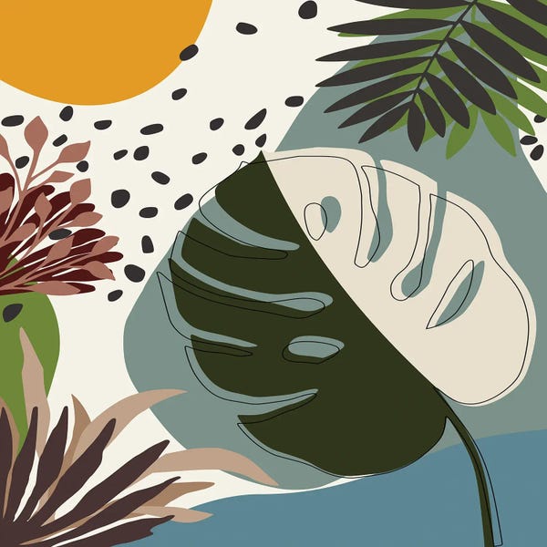 Tropical Leaves: Minimal Tropical Scenery II by Angel Estevez