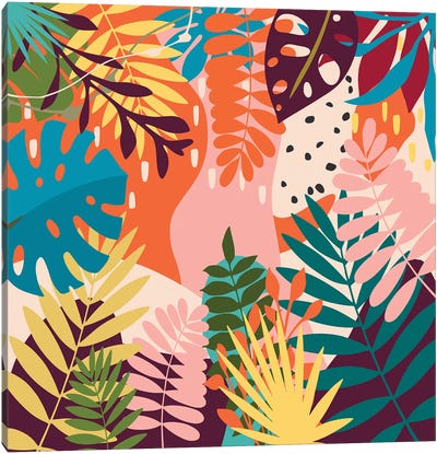 Tropical Garden Canvas Art Print - The Cut Outs Collection