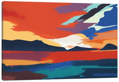 Vibrant Sunset III Canvas Art Print - Angel Estevez