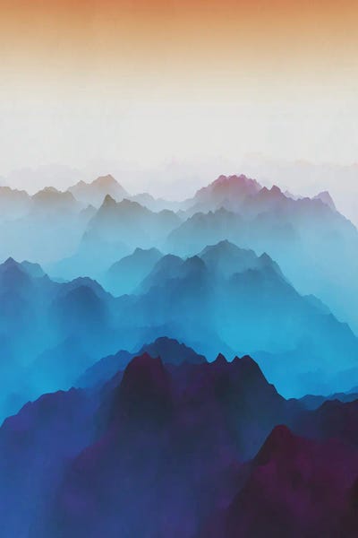 Mist & Fog: Mountains Under Bluish Fog by Angel Estevez