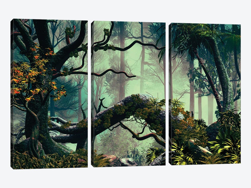 In The Forest by Angel Estevez 3-piece Canvas Artwork