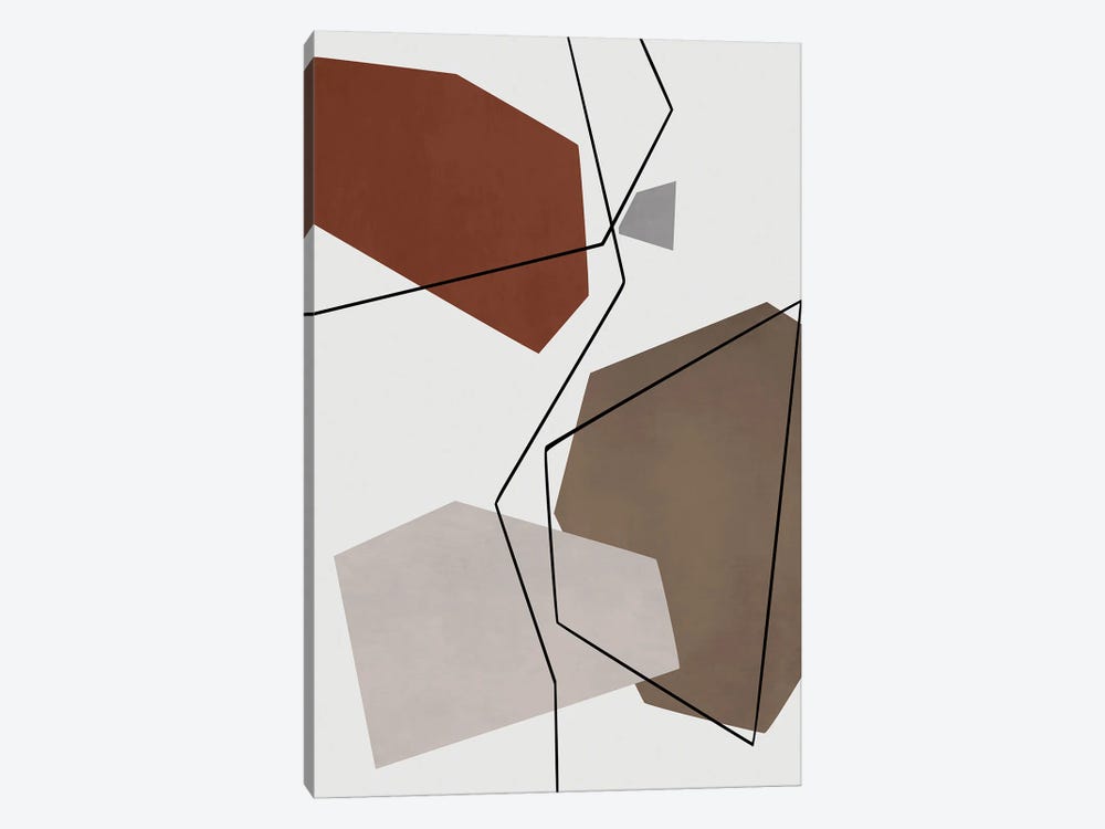 Minimal In Gray, Beige And Brown by Angel Estevez 1-piece Canvas Print