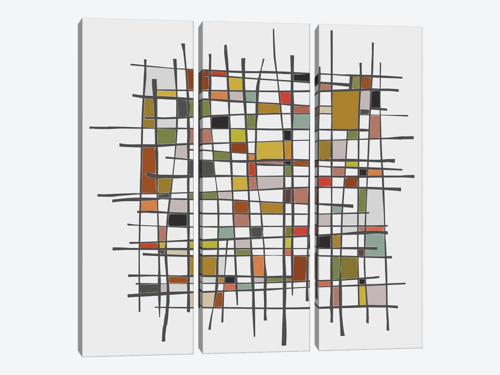 Mondrian Wink by Angel Estevez 3-piece Canvas Art