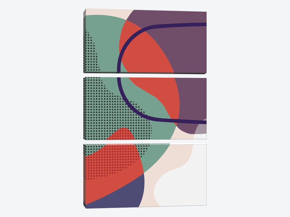 Overlapping Parts II by Angel Estevez 3-piece Canvas Wall Art