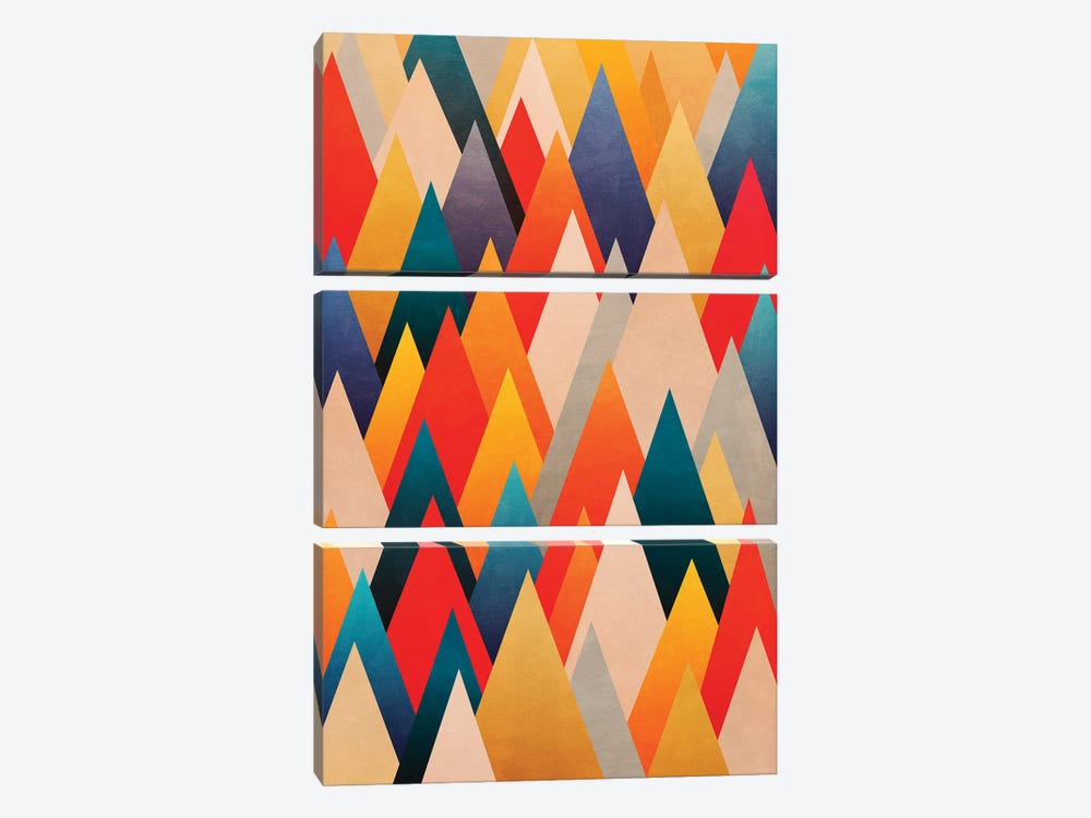 Multiple Triangles by Angel Estevez 3-piece Canvas Art Print