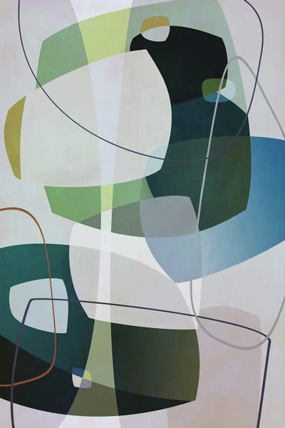 Overlapping Parts And Transparencies by Angel Estevez framed canvas print