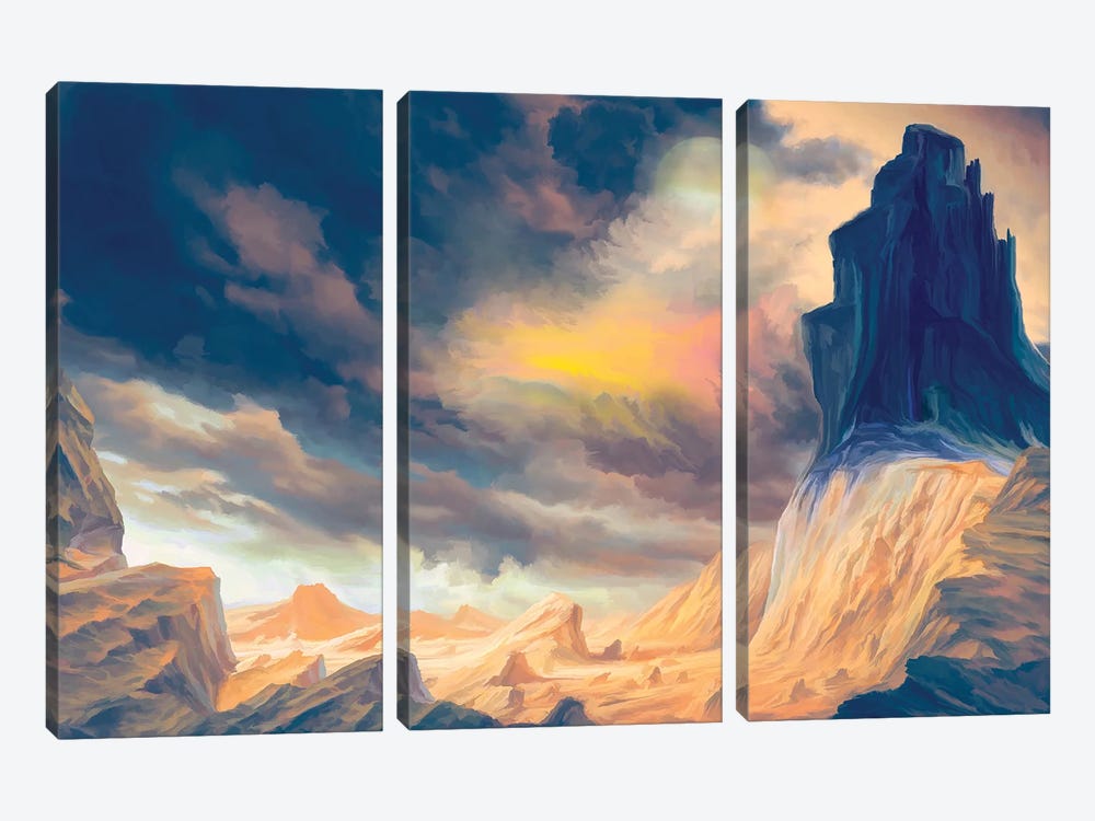 Oniric Landscape by Angel Estevez 3-piece Canvas Art Print