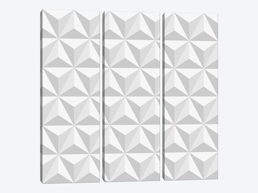 3D Geometric Pattern by Angel Estevez 3-piece Canvas Art Print