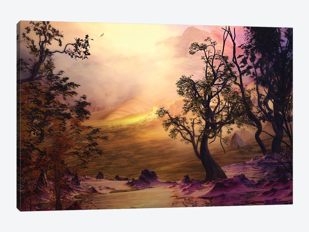 Pink-Toned Landscape by Angel Estevez 1-piece Canvas Print