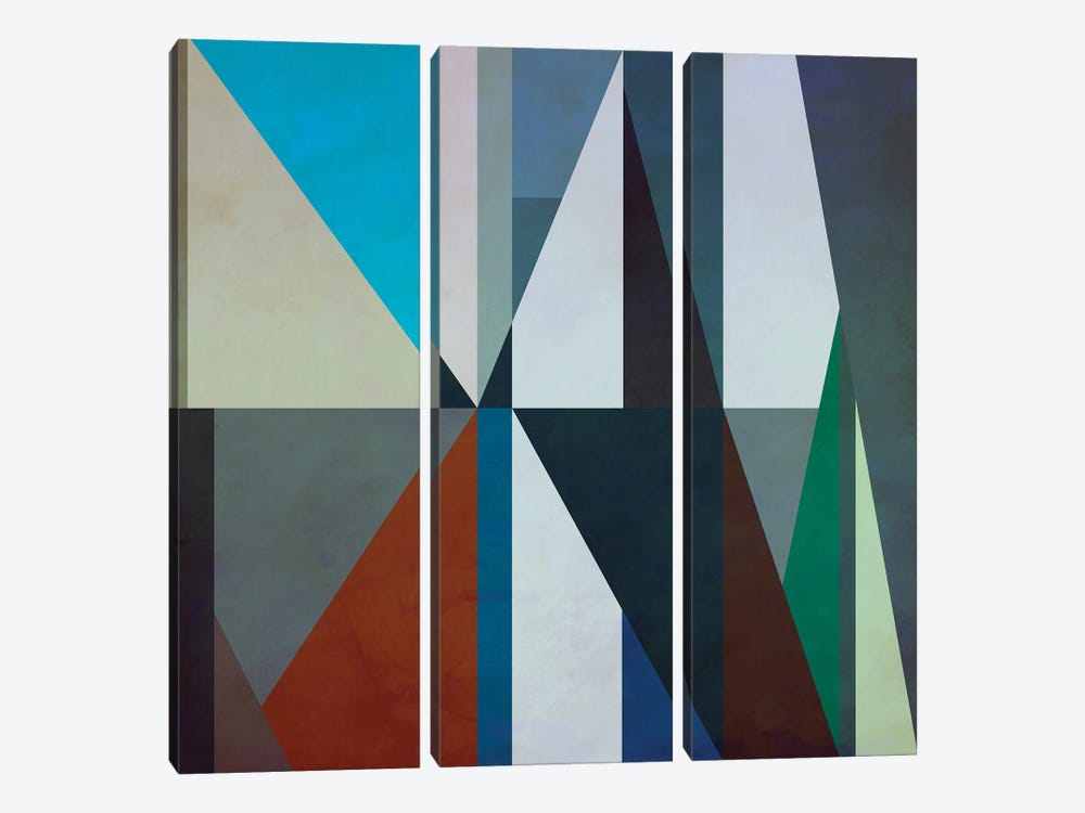 Geometric Pattern With Triangles by Angel Estevez 3-piece Canvas Wall Art