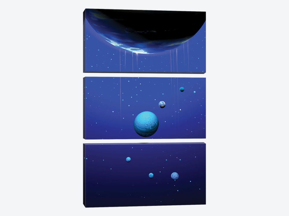 Planets by Angel Estevez 3-piece Canvas Print