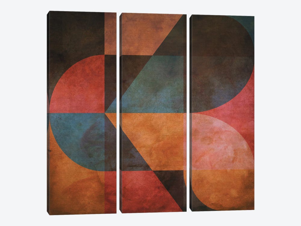 Textured Geometric Pattern II by Angel Estevez 3-piece Canvas Artwork