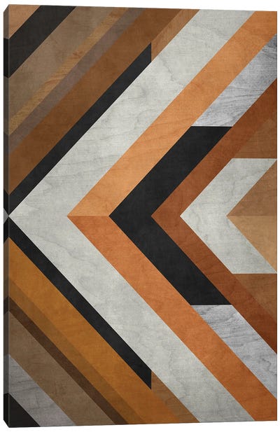 Wood Geometric Pattern Canvas Art Print - Patterns