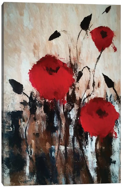 Red Flowers Canvas Art Print - Angel Estevez