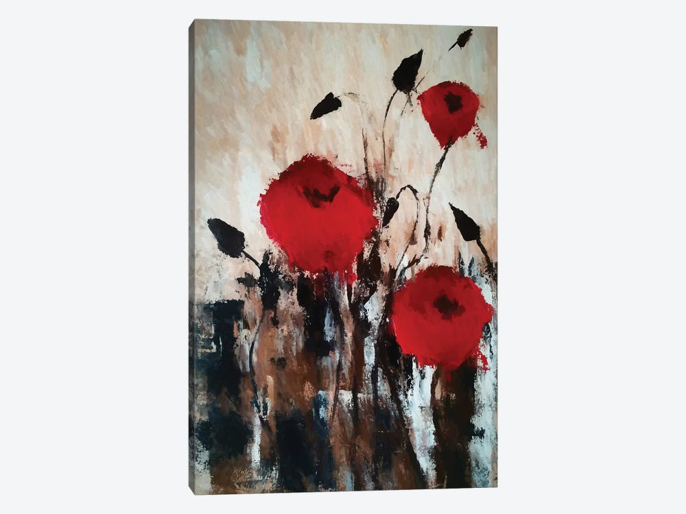 Red Flowers by Angel Estevez 1-piece Canvas Print
