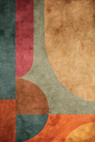 Effortless Earth Tone Abstracts: Textured Geometric Pattern V by Angel Estevez