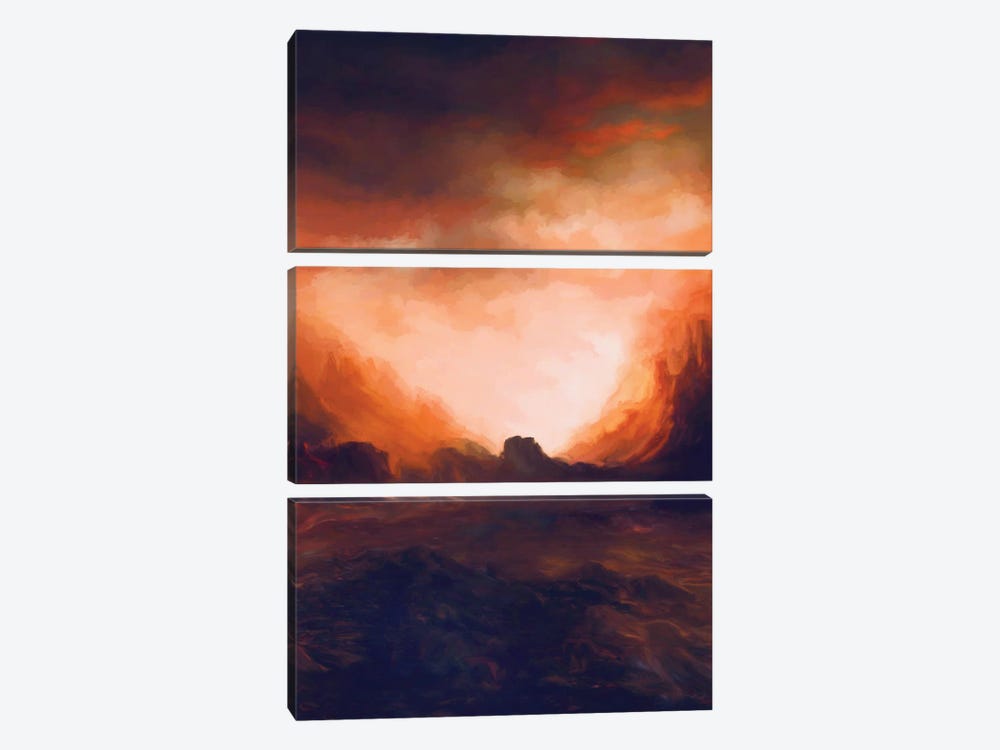 Red Mountains II by Angel Estevez 3-piece Canvas Print
