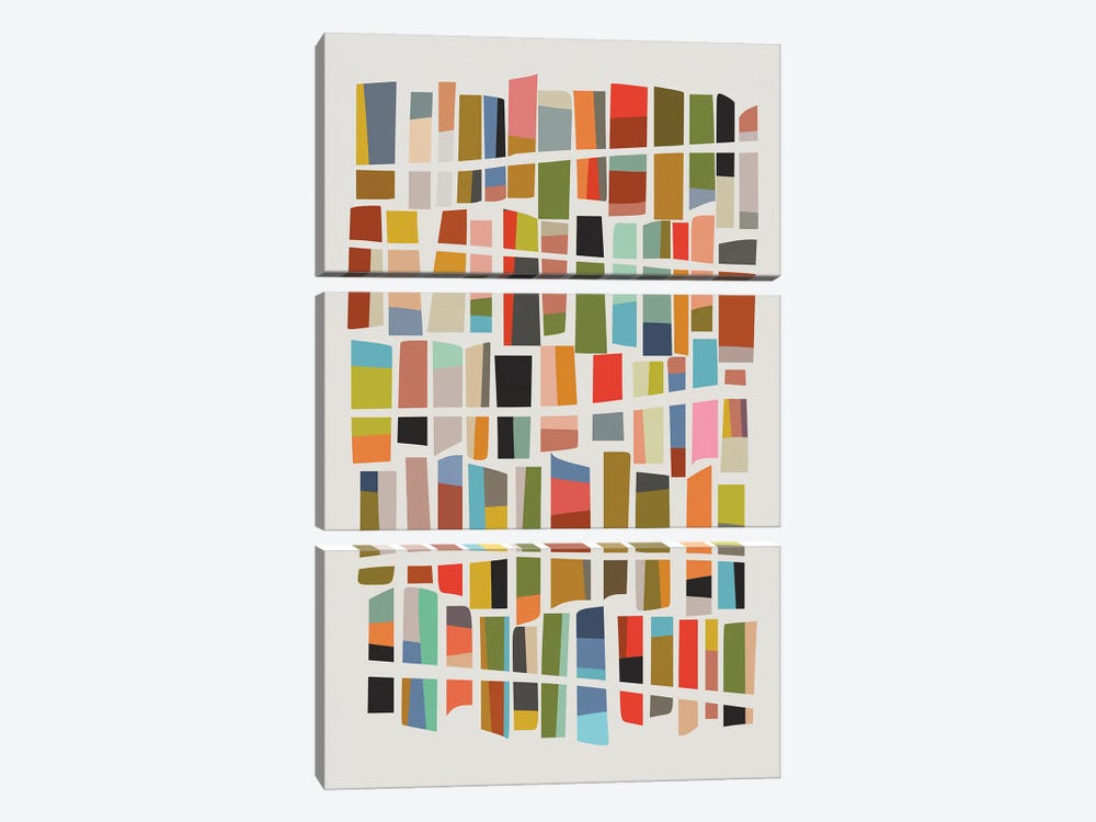 Colored Pieces by Angel Estevez 3-piece Canvas Print