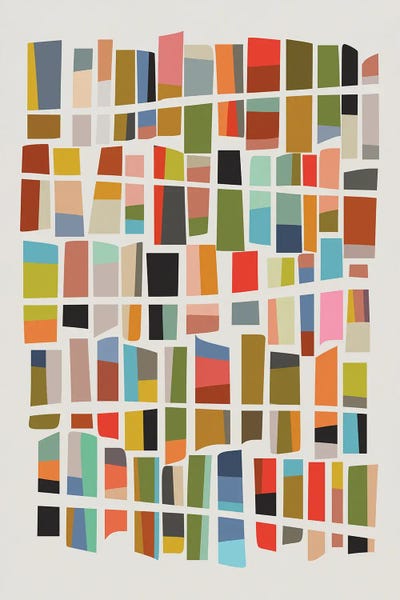 Retro Geo Abstracts: Colored Pieces by Angel Estevez