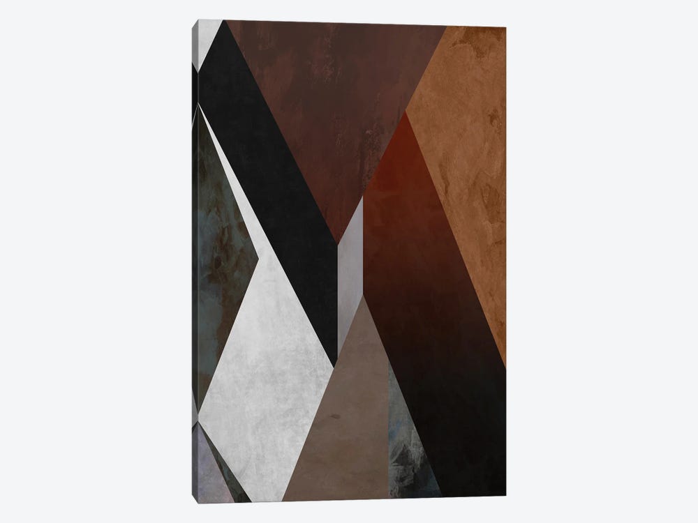 Geometric in Brown Tones by Angel Estevez 1-piece Canvas Art Print